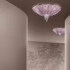 Plafoniera Artigianale in Vetro Veneziano e Metallo Made in Italy - Fabiana Viadurini