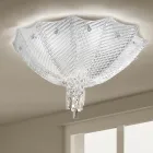 Plafoniera Artigianale in Vetro Veneziano e Metallo Made in Italy - Fabiana Viadurini