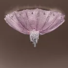 Plafoniera Artigianale in Vetro Veneziano e Metallo Made in Italy - Fabiana Viadurini