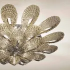 Plafoniera Artigianale in Vetro Veneziano Fumè, Realizzata in Italia - Minosse Viadurini