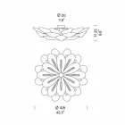 Plafoniera Artigianale in Vetro Veneziano Fumè, Realizzata in Italia - Minosse Viadurini