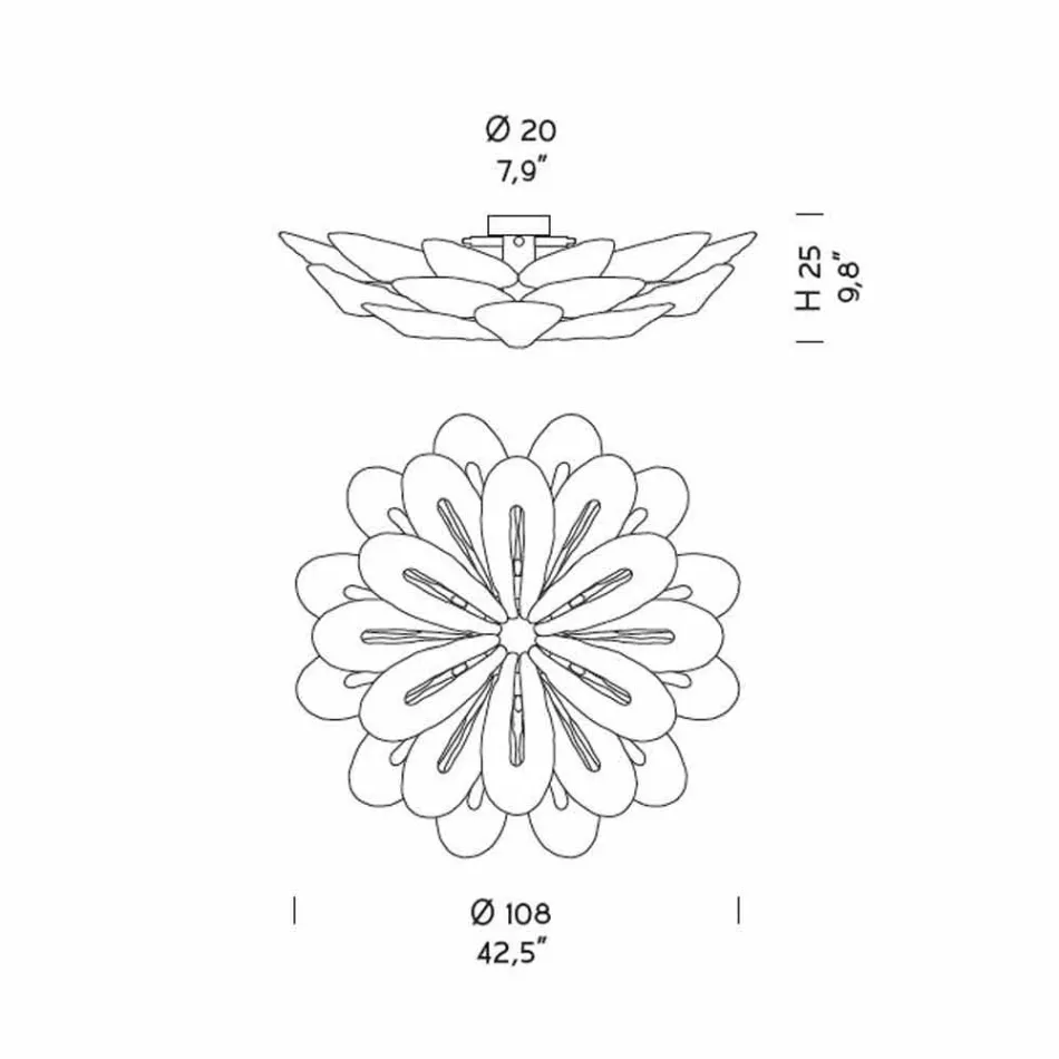 Plafoniera Artigianale in Vetro Veneziano Fumè, Realizzata in Italia - Minosse Viadurini