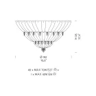 Plafoniera Classica in Vetro di Venezia e Metallo Made in Italy- Fabiana Viadurini