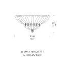 Plafoniera Classica in Vetro di Venezia e Metallo Made in Italy- Fabiana Viadurini