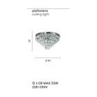 Plafoniera Classica Metallo Oro e Pendenti in Cristallo di Lusso - Jerome Viadurini