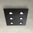 Plafoniera con Lastra di Vetro Piano con Abbassamenti Made in Italy - Kora Viadurini