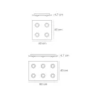 Plafoniera con Lastra di Vetro Piano con Abbassamenti Made in Italy - Kora Viadurini
