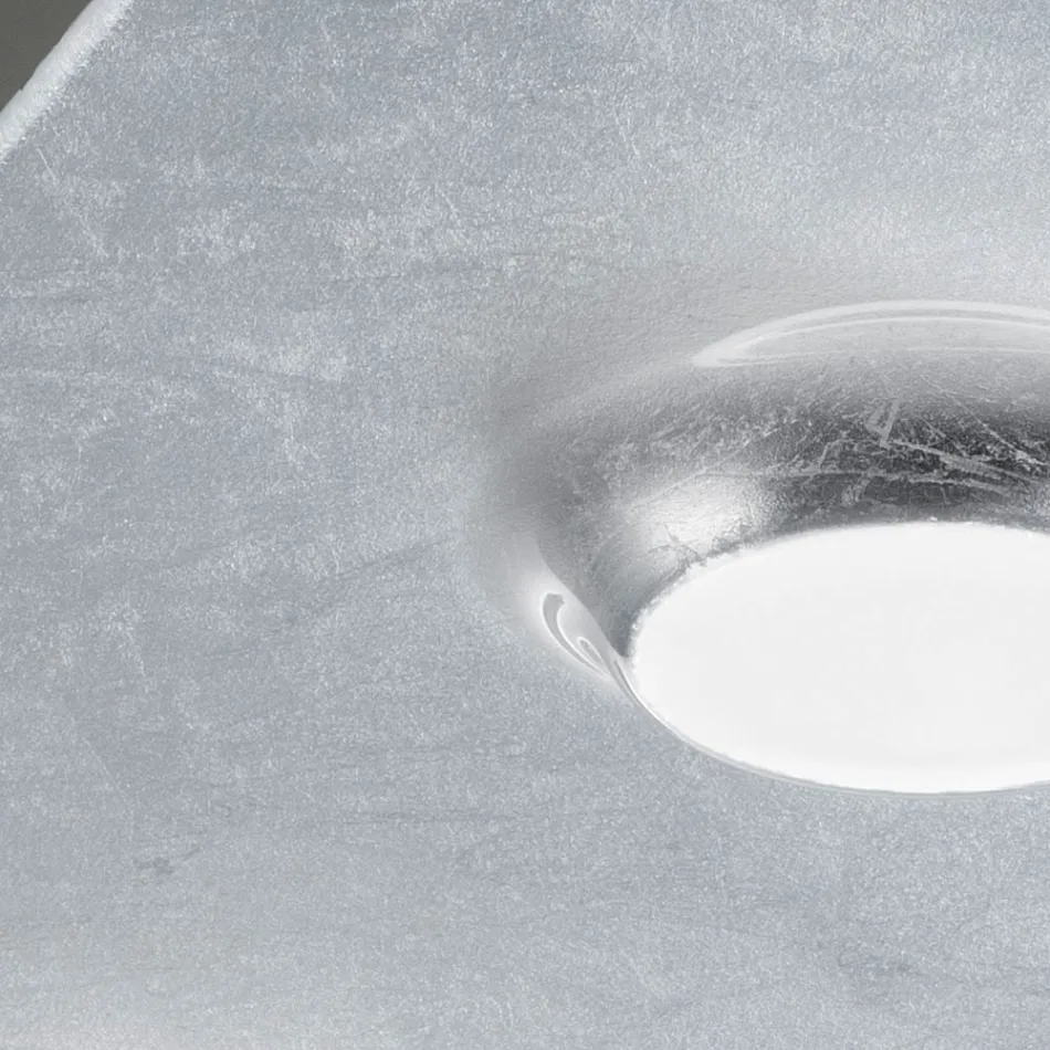 Plafoniera con Lastra di Vetro Piano con Abbassamenti Made in Italy - Kora Viadurini