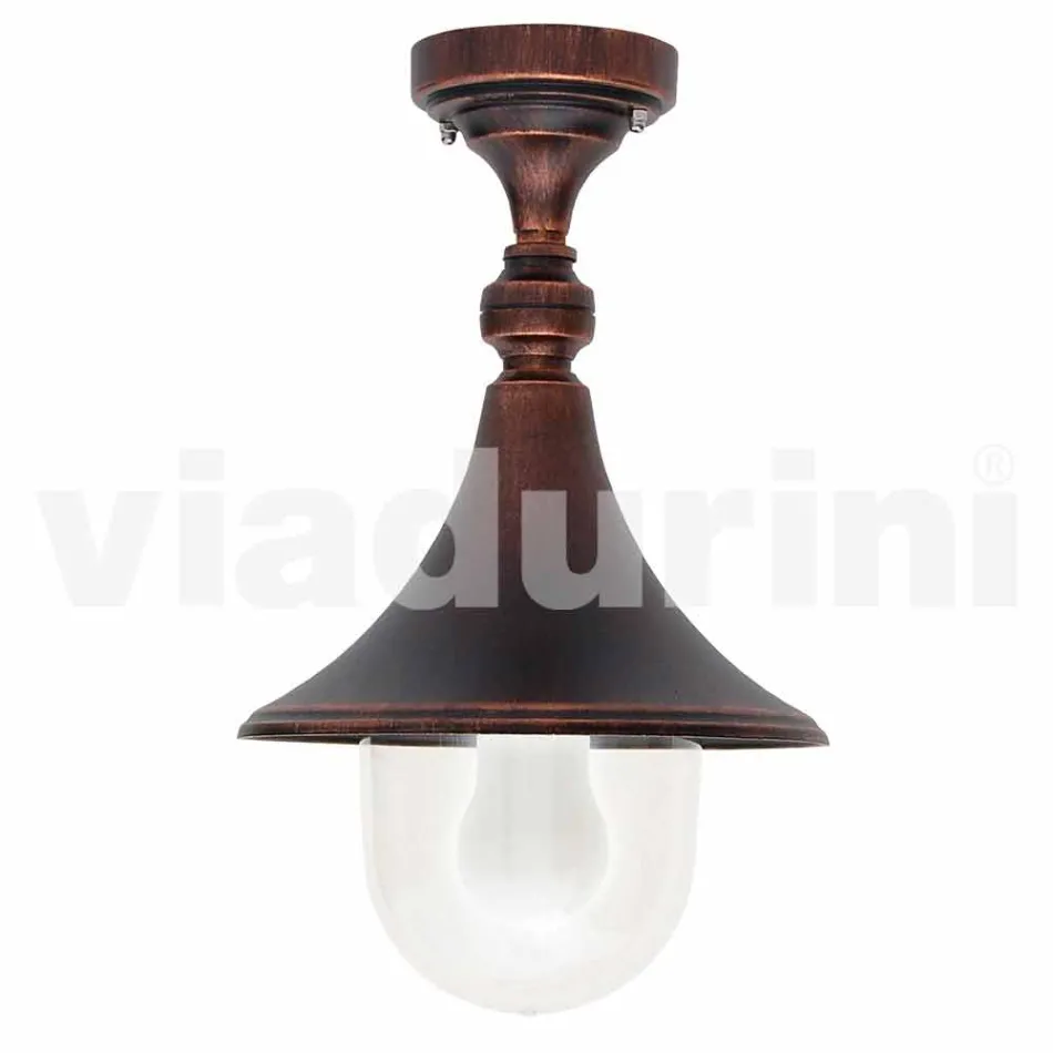 Plafoniera da giardino in alluminio pressofuso made in Italy, Anusca Viadurini