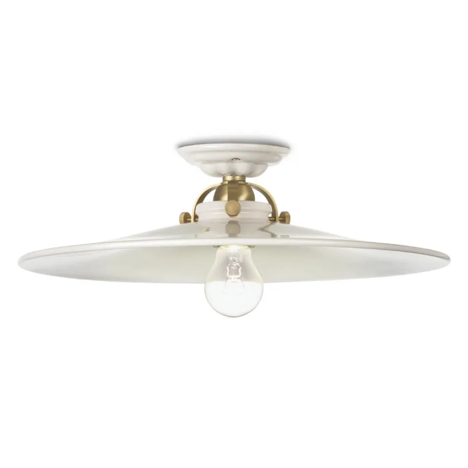 Plafoniera da soffitto in ceramica stile rustico Ferroluce Viadurini