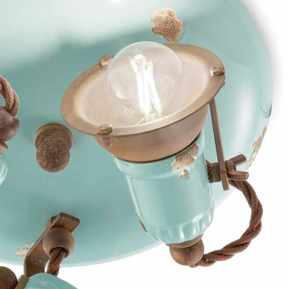 Plafoniera di design a tre faretti stile industriale Allison Ferroluce Viadurini