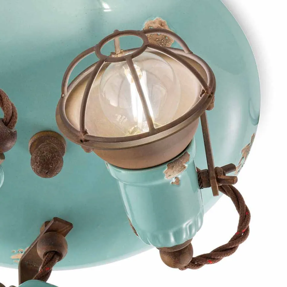 Plafoniera di design a tre faretti stile industriale Allison Ferroluce Viadurini