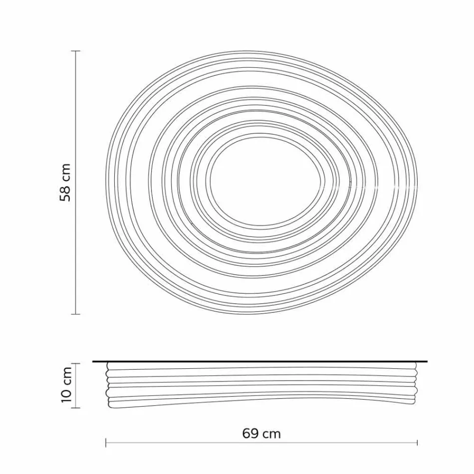 Plafoniera di Design da Soggiorno Moderna in Gesso Bianco Opaco - Liquirizia Viadurini