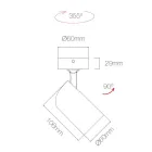 Plafoniera Faretto Orientabile in Alluminio Bianco o Nero 4 Pezzi - Lazzaro Viadurini