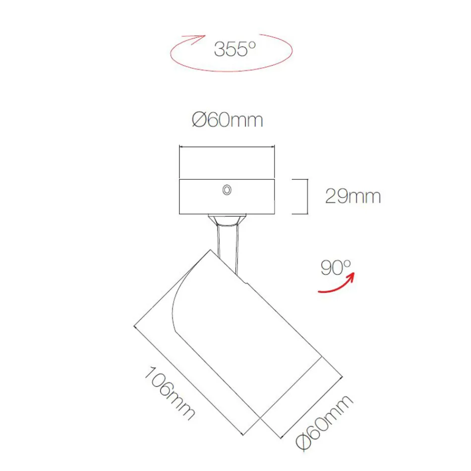 Plafoniera Faretto Orientabile in Alluminio Bianco o Nero 4 Pezzi - Lazzaro Viadurini