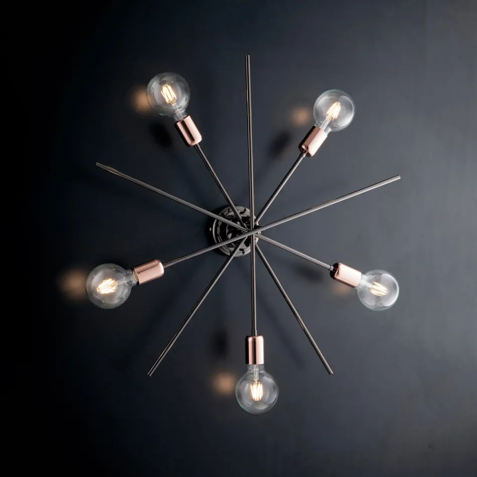 Plafoniera Ferro e Made in Italy per Arredare L’interno - Olanda Viadurini