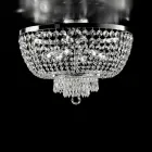 Plafoniera in Ferro e Dorato con Strass Made in Italy per Arredare L’interno - Austria Viadurini