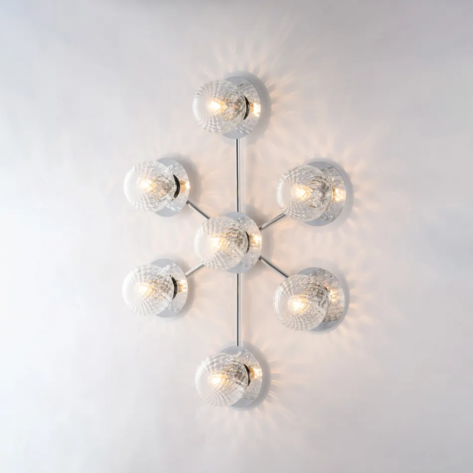 Plafoniera in Ferro Made in Italy per Arredare L’interno - Como Viadurini