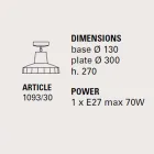 Plafoniera  in maiolica toscana e ottone, 30 cm, Rossi - Toscot Viadurini