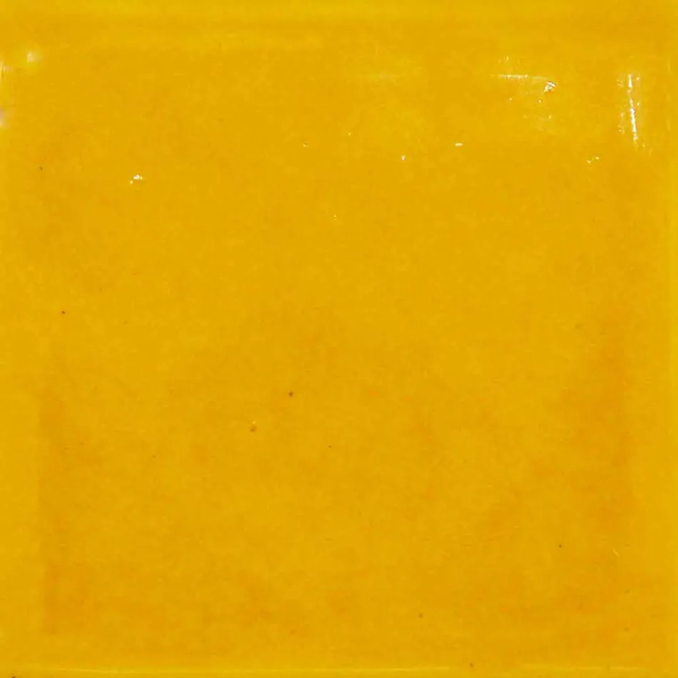 Plafoniera  in maiolica toscana e ottone, 42 cm, Rossi - Toscot Viadurini