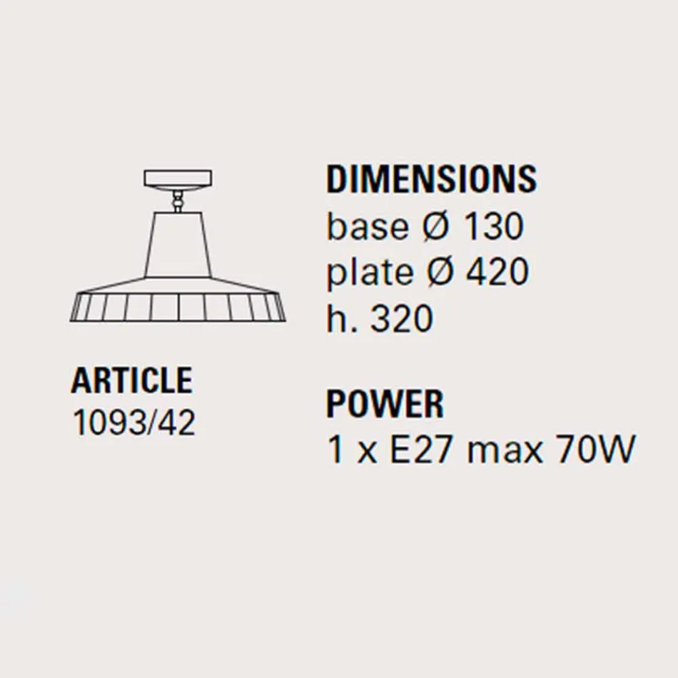 Plafoniera  in maiolica toscana e ottone, 42 cm, Rossi - Toscot Viadurini