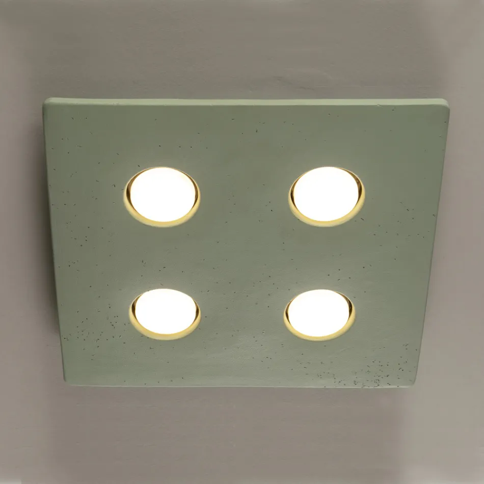 Plafoniera in Maiolica Toscana Smaltata Realizzata in Italia - Toscot Vivaldi Viadurini