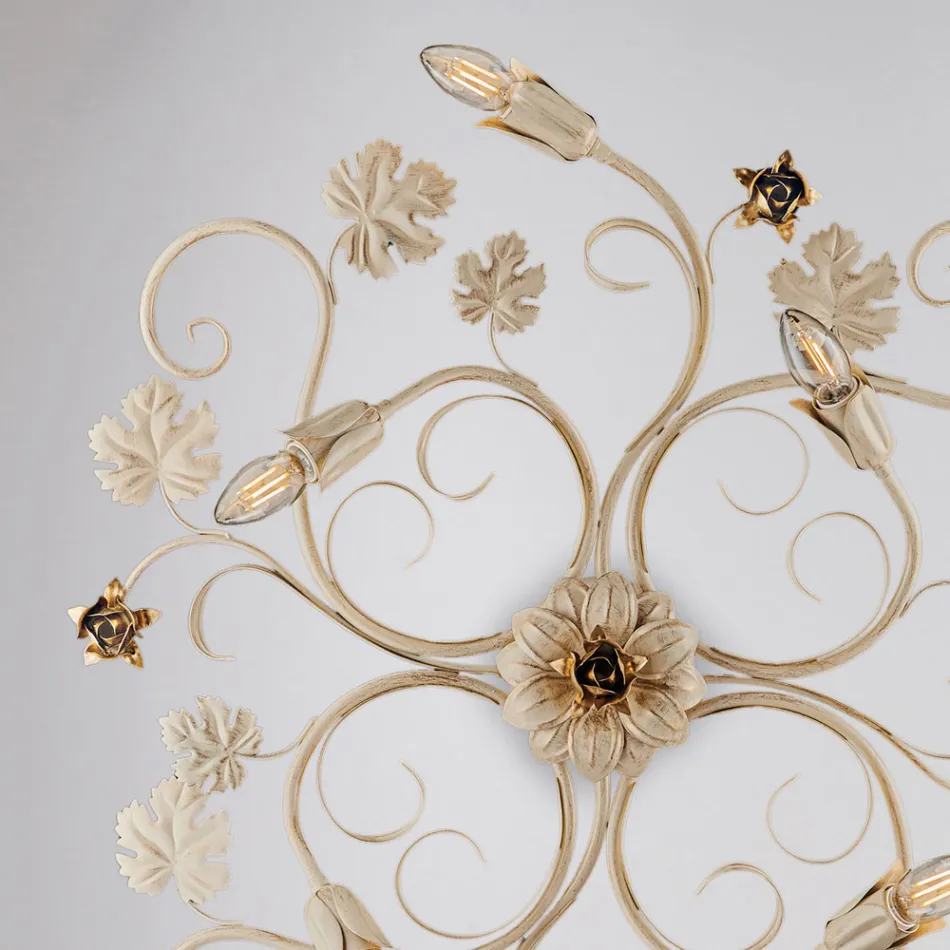 Plafoniera in metallo cromo LED Made in Italy per ambienti moderni – Fiore Viadurini