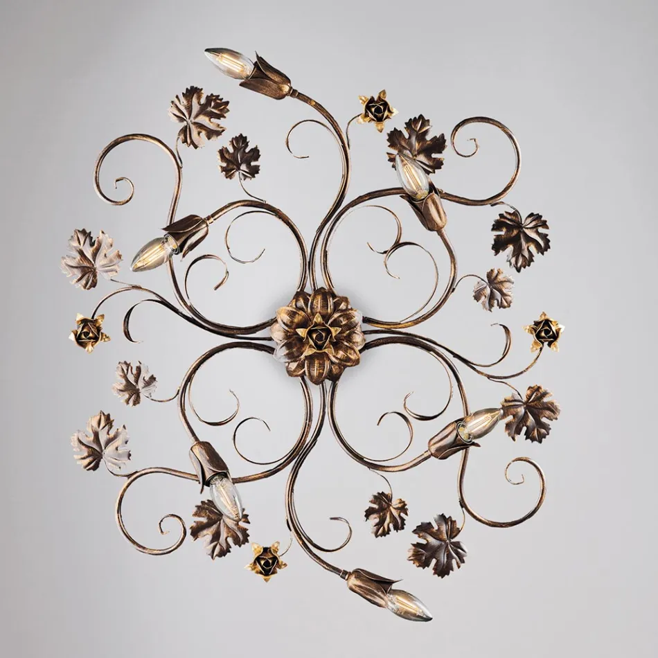 Plafoniera in metallo cromo LED Made in Italy per ambienti moderni – Fiore Viadurini