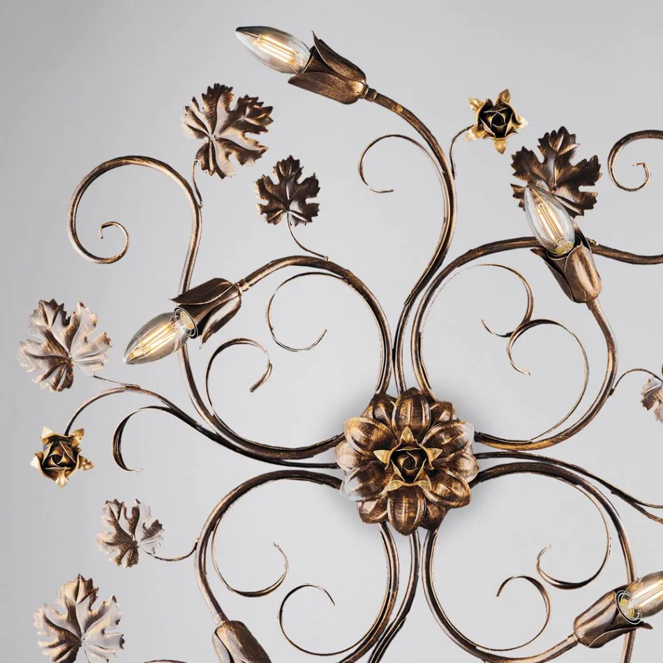 Plafoniera in metallo cromo LED Made in Italy per ambienti moderni – Fiore Viadurini