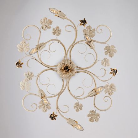 Plafoniera in metallo cromo LED Made in Italy per ambienti moderni – Fiore Viadurini