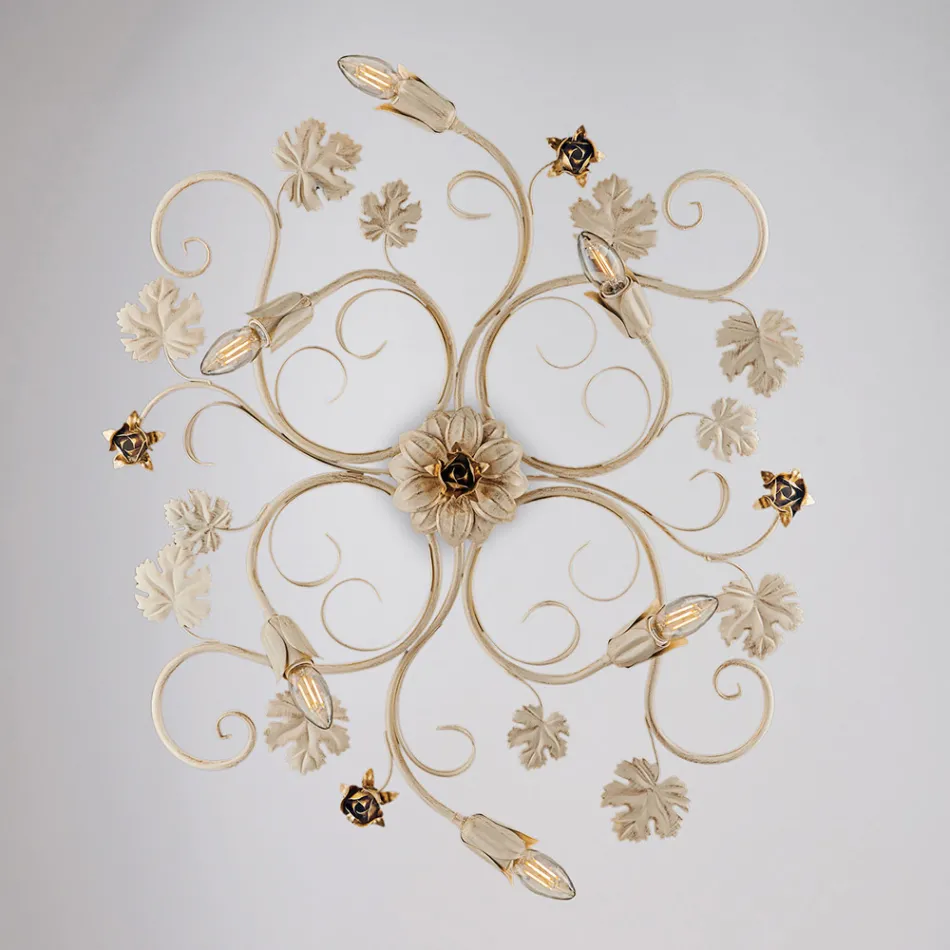 Plafoniera in metallo cromo LED Made in Italy per ambienti moderni – Fiore Viadurini