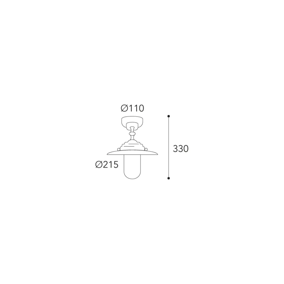 Plafoniera in Ottone Vintage da Esterno, Vetro Trasparente IP44 - Elfico Viadurini