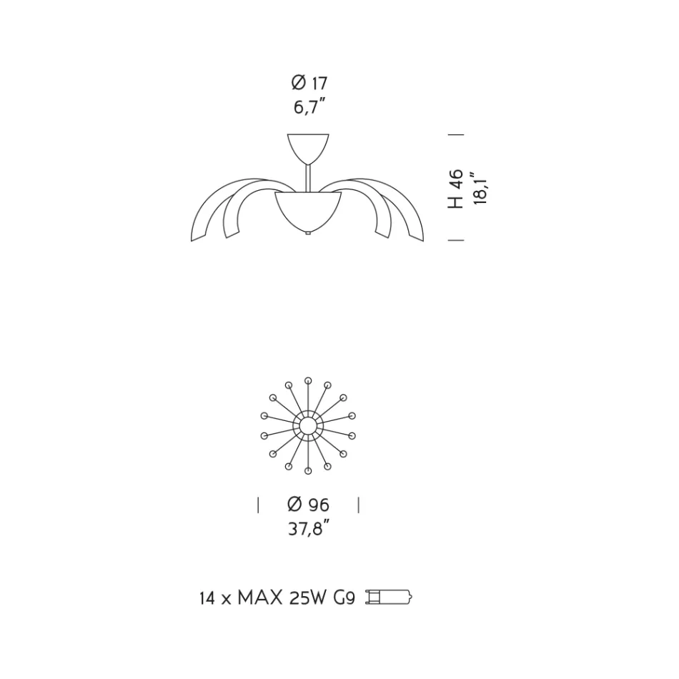 Plafoniera in Vetro di Venezia e Metallo Fatta a Mano in Italia - Jason Viadurini