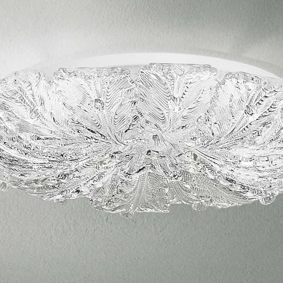 Plafoniera in Vetro Veneziano e Metallo Bianco Made in Italy - Artemide Viadurini