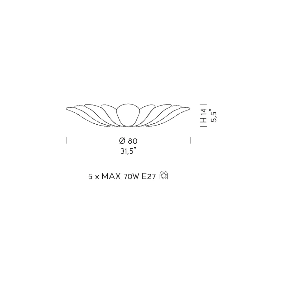 Plafoniera in Vetro Veneziano e Metallo Bianco Made in Italy - Artemide Viadurini
