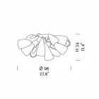 Plafoniera in Vetro Veneziano e Metallo, Fatta a Mano in Italia - Diamonique Viadurini