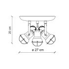 Plafoniera Industriale 3 Faretti in Ferro e Ceramica Artigianale - Loft Viadurini