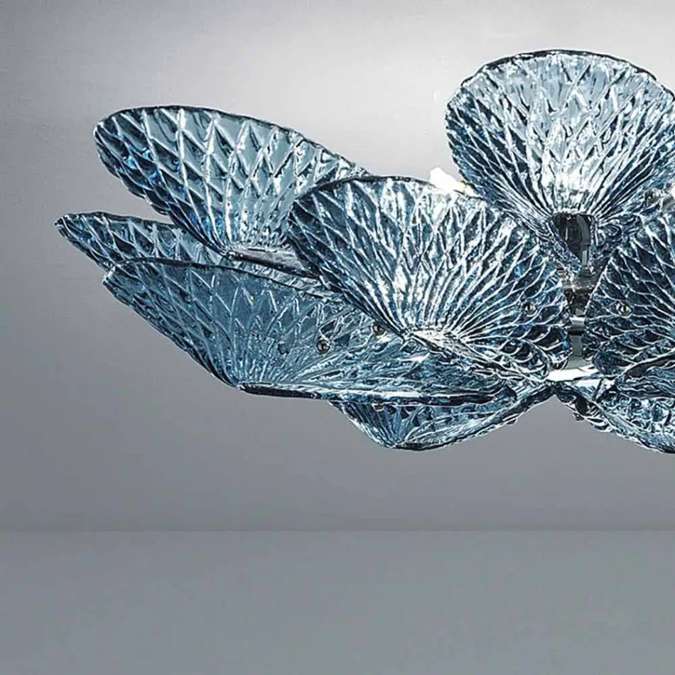 Plafoniera Moderna in Vetro di Venezia Realizzata a Mano in Italia - Minosse Viadurini