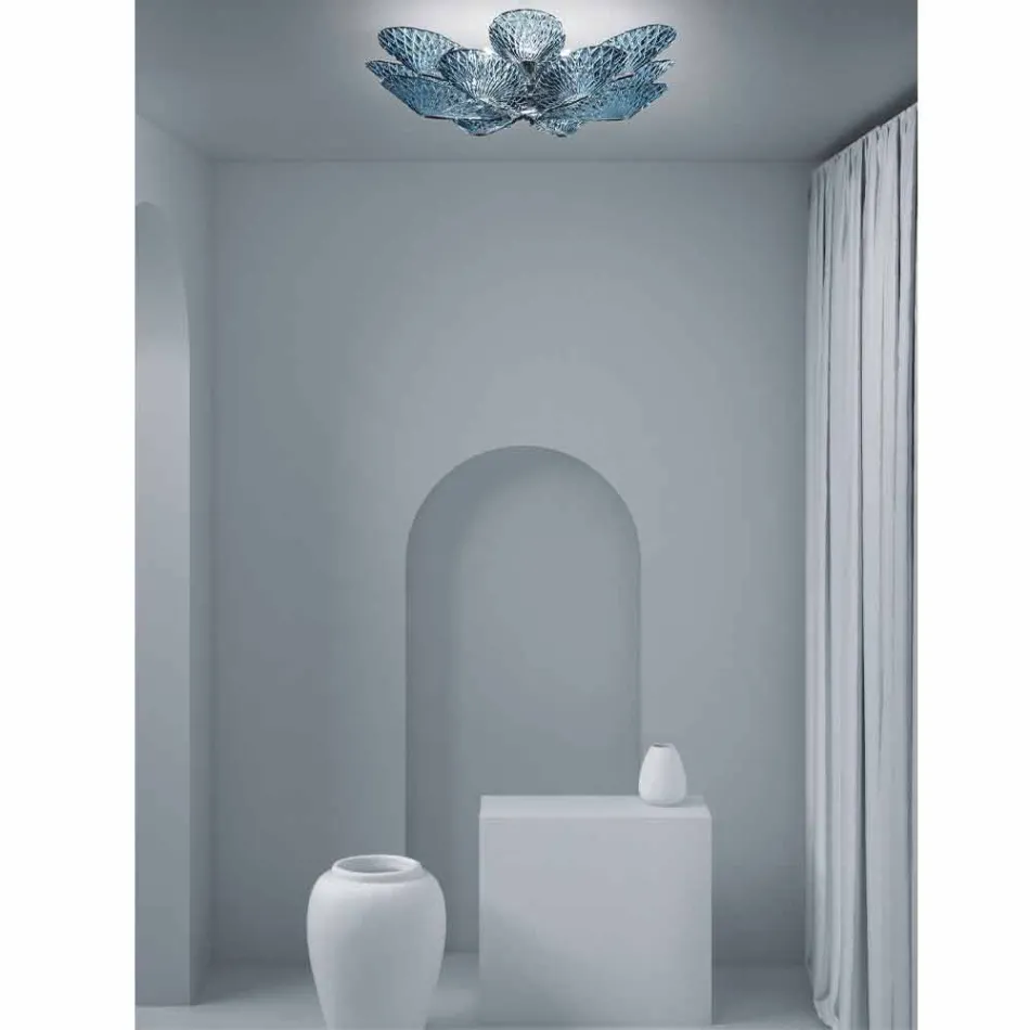 Plafoniera Moderna in Vetro di Venezia Realizzata a Mano in Italia - Minosse Viadurini