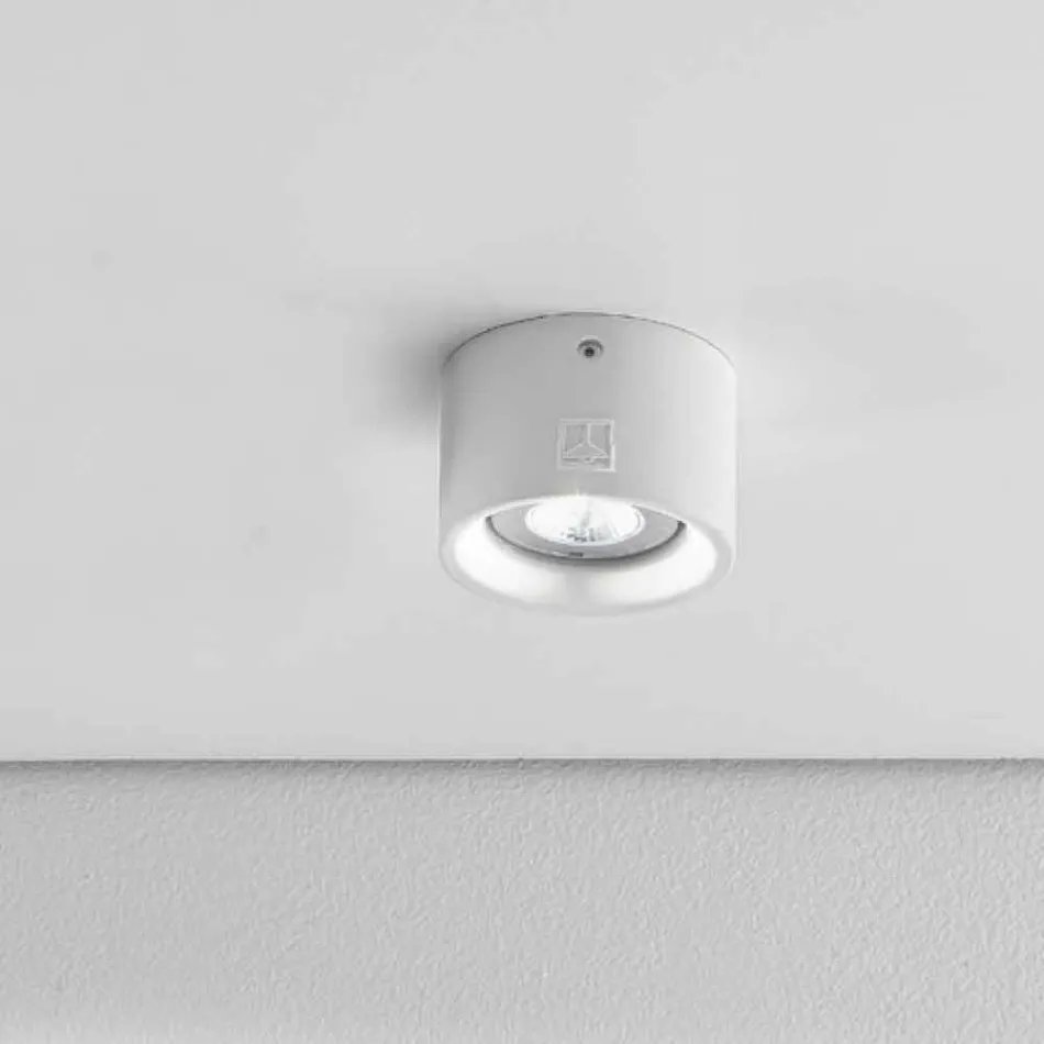 Plafoniera rotonda a Led in cemento o gesso Nadir 8 Aldo Bernardi Viadurini