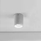 Plafoniera rotonda per esterno in gesso o cemento Nadir Aldo Bernardi Viadurini