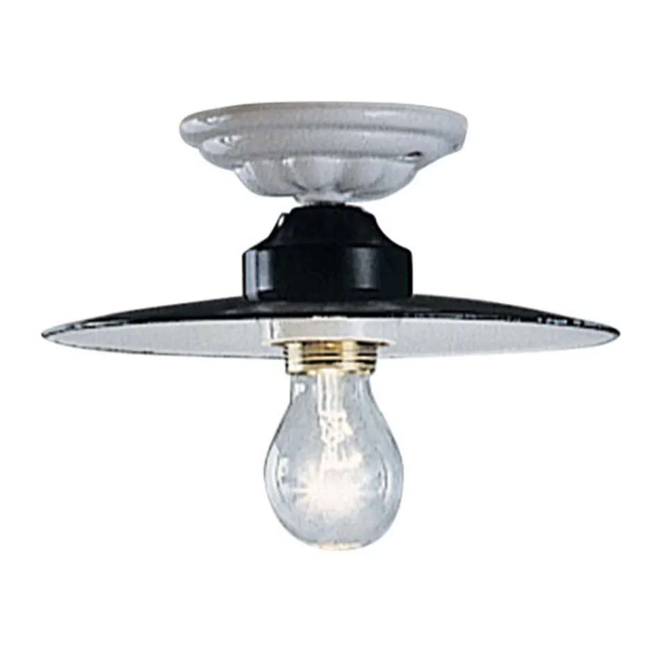 Plafoniera rustica in ceramica da soffitto Ferroluce Potenza Viadurini