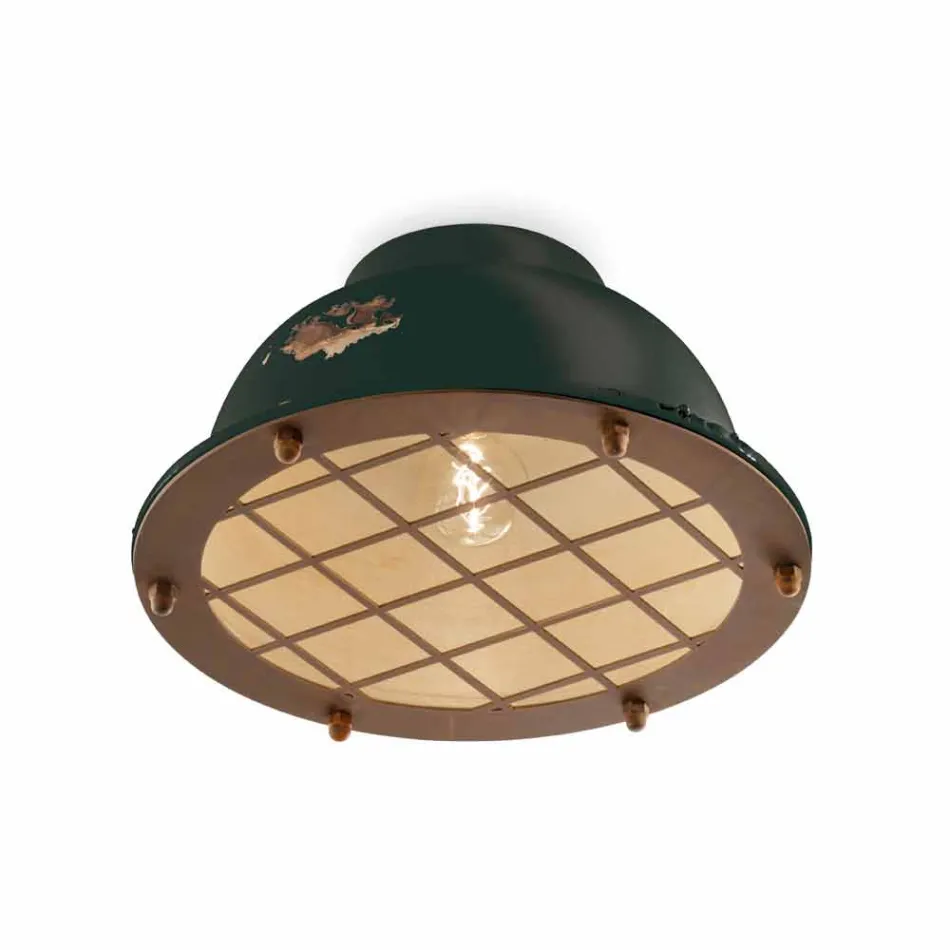 Plafoniera stile nautico in ceramica con griglia Mary Ferroluce Viadurini