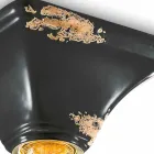 Plafoniera vintage in ceramica a base quadrata Ashley Ferroluce Viadurini