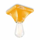 Plafoniera vintage in ceramica a base quadrata Ashley Ferroluce Viadurini