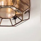 Plafoniera Vintage in Ottone Brunito e Vetro 2 Misure - Rilegato by Il Fanale Viadurini