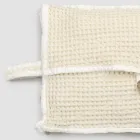 Pochette in Cotone Nido d'Ape Bianco Naturale con Bottone Madreperla - Anteha Viadurini