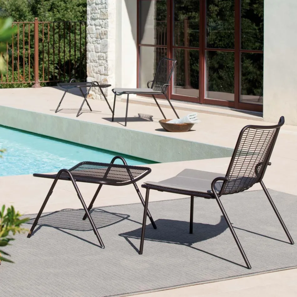 Poggiapiedi da Giardino con Struttura in Acciaio Zincato Made in Italy - Elvia  Viadurini