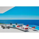 Poltrona a dondolo da giardino Varaschin Summer Set in acciaio e legno Viadurini