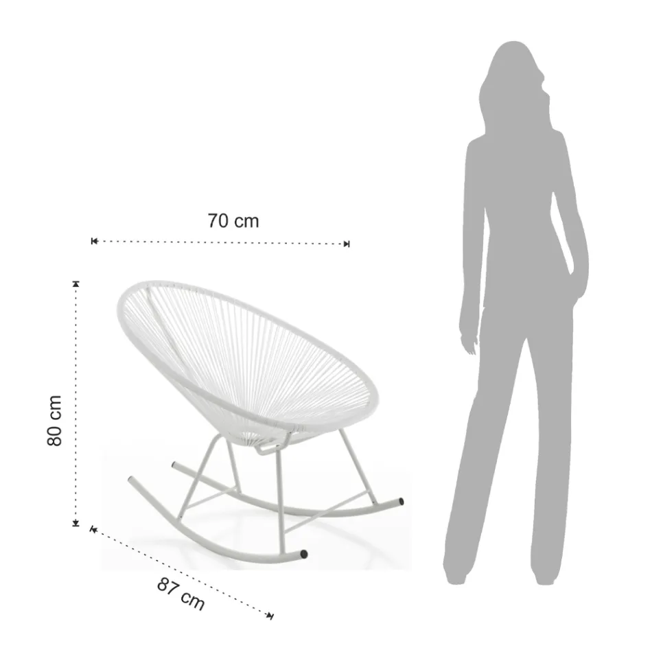 Poltrona a Dondolo da Interno ed Esterno in Metallo - Elio Viadurini